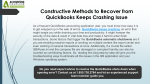 Easy fixes for QuickBooks Keeps Crashing Issue