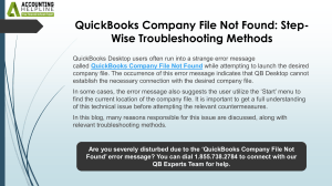 Effective ways to fix QuickBooks Company File Not Found