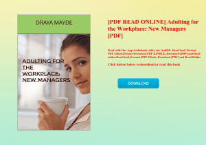 [PDF READ ONLINE] Adulting for the Workplace New Managers [PDF] 