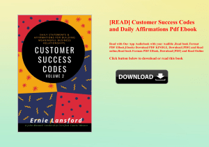 [READ] Customer Success Codes and Daily Affirmations Pdf Ebook