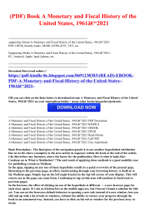 (READ) EBOOK PDF A Monetary and Fiscal History of the United States  1961Ã¢Â€Â“2021 