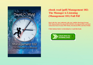 ebook read [pdf] Management 102 The Manager is Listening (Management 101) Full Pdf