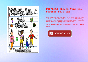 PDFREAD Choose Your New Friends Full Pdf