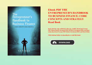 Ebook PDF  THE ENTREPRENEUR'S HANDBOOK TO BUSINESS FINANCE CORE CONCEPTS AND STRATEGY Read Book