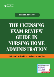 EBOOK The Licensing Exam Review Guide in Nursing Home Administration