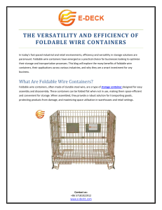 The Versatility and Efficiency of Foldable Wire Containers