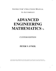 Advanced Engineering Mathematics Solutions Manual