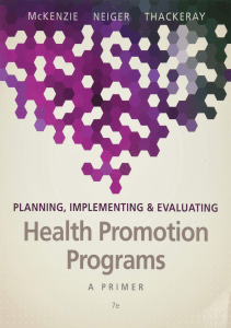 READ Planning Implementing Evaluating Health Promotion Programs A Primer