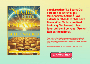 ebook read pdf Le Secret Qui Fera de Vos Enfants des Millionnaires Offrez ÃƒÂ  vos enfants la clÃƒÂ©