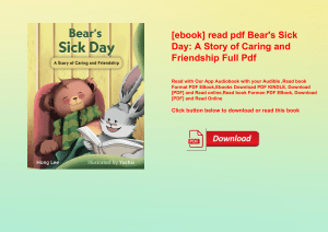 [ebook] read pdf Bear's Sick Day A Story of Caring and Friendship Full Pdf