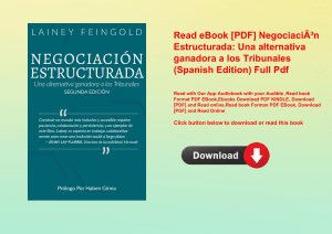 Read eBook [PDF] NegociaciÃƒÂ³n Estructurada Una alternativa ganadora a los Tribunales (Spanish Edit