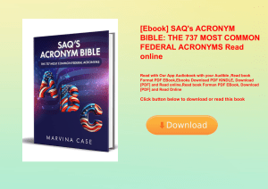 [Ebook] SAQ's ACRONYM BIBLE THE 737 MOST COMMON FEDERAL ACRONYMS Read online