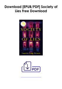 (Download) Society of Lies As (AZW) *Author : Lauren Ling Brown