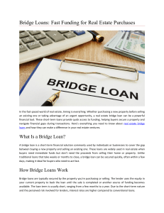 Bridge Loans Fast Funding for Real Estate Purchases