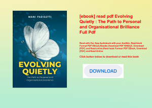 [ebook] read pdf Evolving Quietly  The Path to Personal and Organisational Brilliance Full Pdf