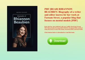 PDF [READ] RHIANNON BEAUBIEN Biography of a writer and editor known for her work at Farnam Street  a