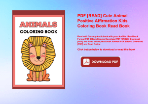 PDF [READ] Cute Animal Positive Affirmation Kids Coloring Book Read Book