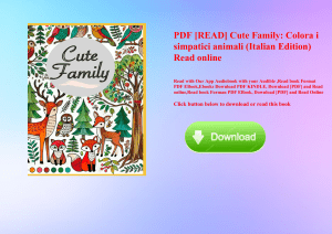 PDF [READ] Cute Family Colora i simpatici animali (Italian Edition) Read online