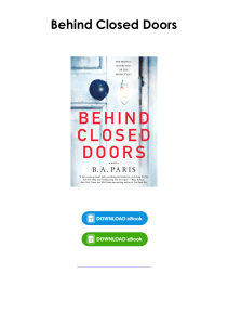 (Read) Behind Closed Doors By B.A. Paris