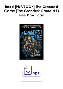 [Reead] The Grandest Game (The Grandest Game, #1) As [pdf] *Author : Jennifer Lynn Barnes