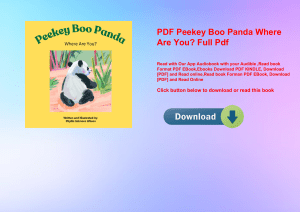 PDF Peekey Boo Panda Where Are You Full Pdf