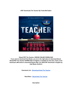 Download (PDF) The Teacher BY: Freida McFadden