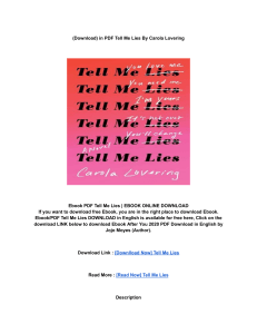 Download (PDF) Tell Me Lies BY: Carola Lovering