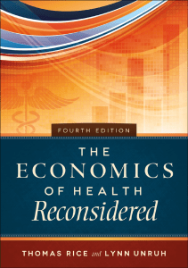 BOOKS The Economics of Health Reconsidered Fourth Edition Aupha Hap Book 