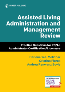 READ Assisted Living Administration and Management Review Practice Questions for RC 