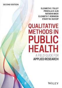 BOOK Qualitative Methods in Public Health A Field Guide for Applied Research Jossey 