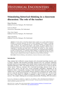 Stimulating historical thinking in a cla