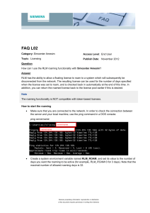 Simcenter Amesim RLM Roaming License FAQ