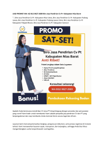 5. LAGI PROMO! WA +62 812-9627-2689 Biro Jasa Pendirian Cv Pt  Kabupaten Nias Barat