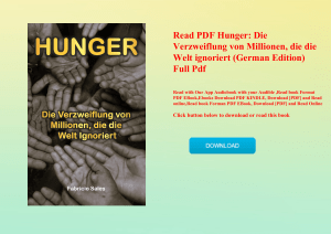 Read PDF Hunger Die Verzweiflung von Millionen  die die Welt ignoriert (German Edition) Full Pdf