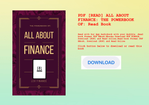 PDF [READ] ALL ABOUT FINANCE THE POWERBOOK OF Read Book