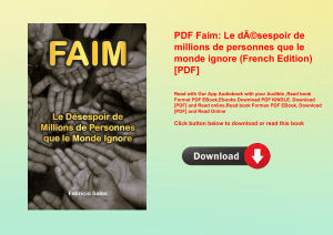 PDF Faim Le dÃƒÂ©sespoir de millions de personnes que le monde ignore (French Edition) [PDF] 