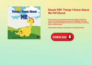 Ebook PDF  Things I Know About Me Pdf Ebook