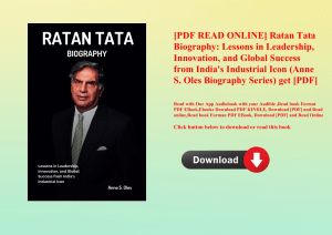 [PDF READ ONLINE] Ratan Tata Biography Lessons in Leadership  Innovation  and Global Success from In