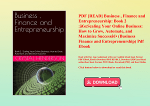 PDF [READ] Business   Finance and Entrepreneurship Book 2 Ã¢Â€ÂœScaling Your Online Business How to 