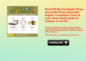 Read PDF My First Nepali Things Around Me Picture Book with English Translations (Teach & Learn Basi