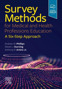 DOWNLOAD Survey Methods for Medical and Health Professions Education A Six Step 