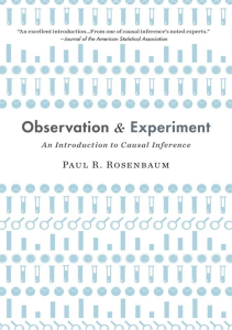 BOOKS Observation and Experiment An Introduction to Causal Inference