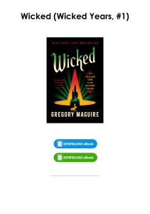 Download (pdf) Book Wicked (Wicked Years, #1) By Gregory Maguire