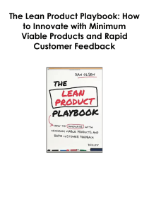 Read (pdf) Book The Lean Product Playbook: How to Innovate with Minimum Viable Products and Rapid Customer Feedback By Dan  Olsen