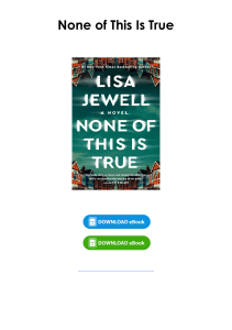 (Read) None of This Is True By Lisa Jewell