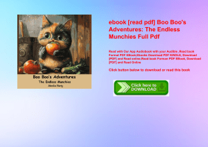 ebook [read pdf] Boo Boo's Adventures The Endless Munchies Full Pdf