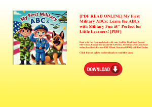 [PDF READ ONLINE] My First Military ABCs Learn the ABCs with Military Fun Ã¢Â€Â“ Perfect for Little 