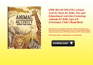 [PDF READ ONLINE] Animal Activity Book for Kids Fun and Educational Activities Featuring Animals for