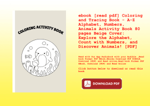 ebook [read pdf] Coloring and Tracing Book - A-Z Alphabet  Numbers  Animals Activity Book 80 pages B