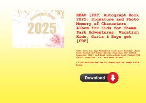 READ [PDF] Autograph Book 2025 Signature and Photo Memory of Characters Album for Kids for Theme Par